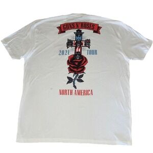 Guns N' Roses T Shirt XXXL White 2021 North America Tour‎ Merch NEW *spots